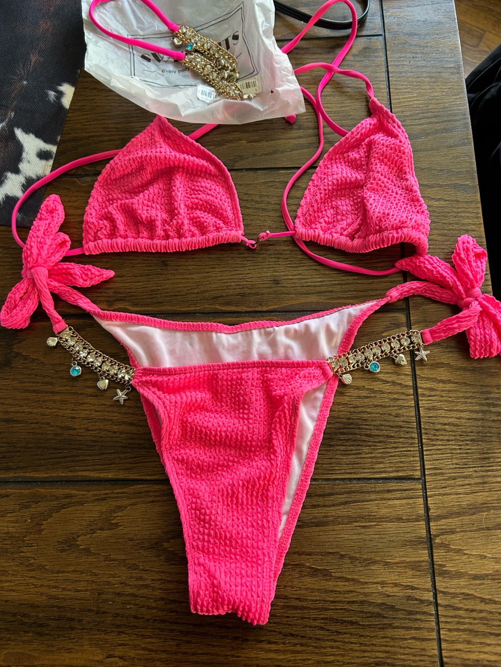 Pink bikini set